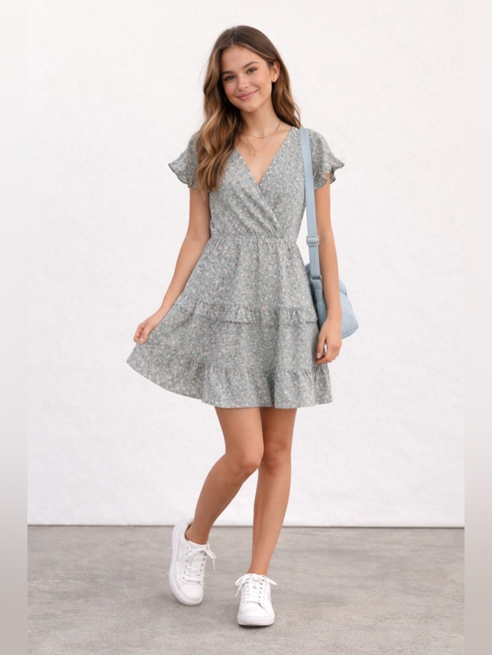 Monteau Los Angeles Floral Mini Dress | Boho Chic | Size M